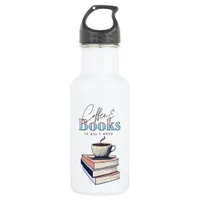 Vintage Books and Coffee is All I Need   Stainless Steel Water Bottle