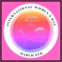 International Women's Day 8th March Colorful Button