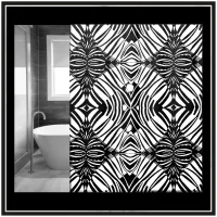 Artsy Black and White Tribal Pattern Shower Curtain