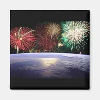 World and Fireworks Magnet