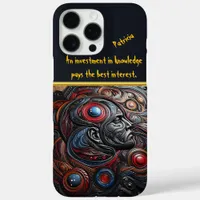 Intricate Leather Artwork Depicting a Cosmic Face iPhone 16 Pro Max Case