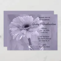 Purple Tinted Daisy Graduation Party Invitation