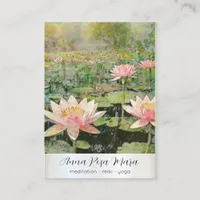 *~* QR Art Lotus Water Lily Nature Flower AP67 Business Card