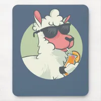 Cool Drink Summer Llama Mouse Pad