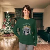 Christmas green gold bauble family photo T-Shirt