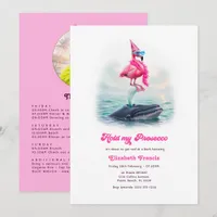 Funny Prosecco Flamingo Beach Bachelorette Weekend Invitation