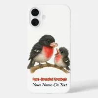 Stunning Rose Breasted Grosbeak iPhone 16 Plus Case