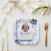 Berry Sweet Birthday Photo Paper Plates