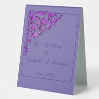 Romantic, Vintage, Antique Purple  Table Tent Sign