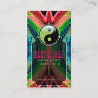 Tropical Batik New Age Yin Yang Business Cards