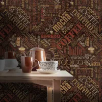 Coffee on Burlap Word Cloud Chestnut ID283  Wallpaper