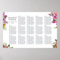 Vintage Pink Peonies Wedding Seating Chart