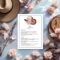 Rustic Boho Western Wedding Floral Cowboy Wedding Menu