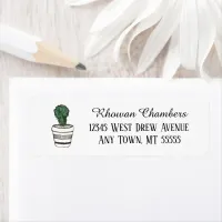 Cactus In A Pot Return Address Label