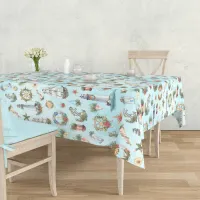 Christmas Nautical Watercolor Pattern Tablecloth