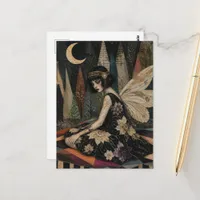 Gorgeous Vintage Fairy Mixed Media Collage Postcard