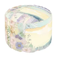 *~* 5 Pastel Floral Ethereal  Flowers Round Pouf