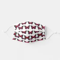 Pretty festive Holiday Butterfly, Red, Purple Adult Cloth Face Mask