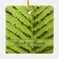 Green Fern Wedding Ceramic Ornament