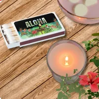 Vibrant Watercolor Aloha Tropical Paradise Matchboxes