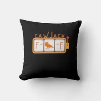 F-Caw-F Jackpot Retro Graphic Throw Pillow