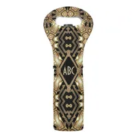 Wedding Black Gold Art Deco Monogram Wine Cooler Wine Bag