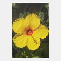 Yellow Hibiscus Flower Towel
