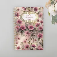 Elegant Pink Flowers with Luxurious Gold Frame Planner