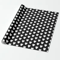 Romantic Black and White Love Heart Wrapping Paper