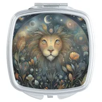 Leo Zodiac Birth Sign Astrology Celestial Compact Mirror