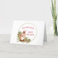 This Year Was Nuts Funny Christmas Wreath Squirrel Holiday Card