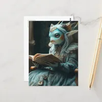 Adorable Fish Reading a Book Postcard