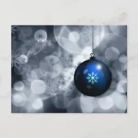 festive silver and blue Holiday Corporate PostCard