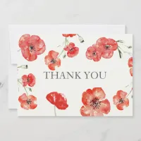 Pretty Red Poppies floral wedding Thank You