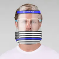 [Thin Blue Line] Back the Blue Face Shield 2 SVG