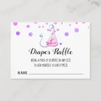 *~* Cute Purple - Dragon Baby Shower Diaper Raffle Enclosure Card