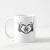 Skeleton Heart Hands Clean Graphic Mood Coffee Mug