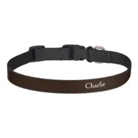 Custom Personalized Name Photo Dark Brown Pet Collar