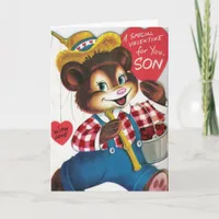 Vintage Valentine For Son Holiday Card