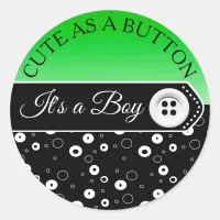 Cute as a Button Baby Carriage Baby Shower Sticker