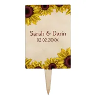 Rustic Sunflower Wedding Cake Topper