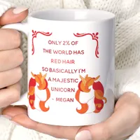 Red Hair Majestic Unicorn Funny Personalized Coffee Mug