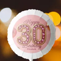 Luxury Glam Pink and Gold Gemstone 30th Birthday  Balloon