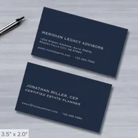 Simple Navy Blue Business Card