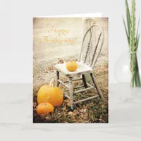 Pumpkins and Chair, Thanksgiving Holiday Card