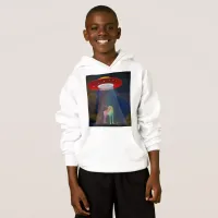 Unicorn Under UFO Rainbow Beam at Night, ZKoA Hoodie