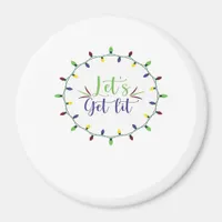 Let's Get Lit Funny Christmas Lights Festive Holid Magnet