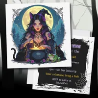 A Halloween Party is Brewing! Witch themed  Invitation