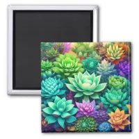 Aloe Vera and Succulents Collage Magnet