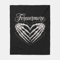 More Skeleton Hands Heart Gothic Halloween Fleece Blanket